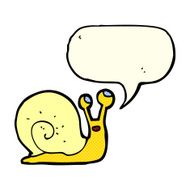 cartoon snail with speech bubble N23