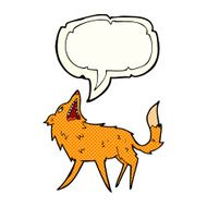 cartoon snapping fox with speech bubble N3