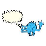 cartoon frightened cat with speech bubble N16