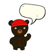 cartoon black bear cub with speech bubble N41
