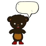 cartoon black bear cub with speech bubble N42