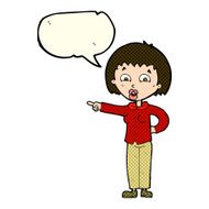 cartoon pointing woman with speech bubble N18