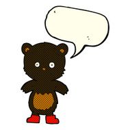 cartoon black bear cub with speech bubble N43