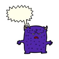 cartoon little alien with speech bubble N6