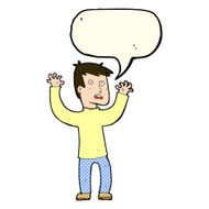 cartoon terrified man with speech bubble N127