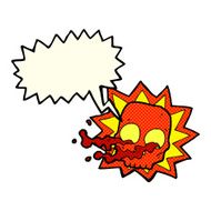 cartoon halloween skull symbol with speech bubble N3