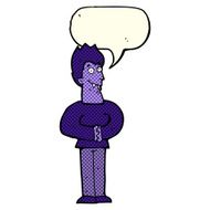 cartoon vampire with speech bubble N75
