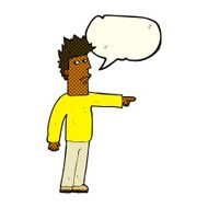 cartoon man pointing with speech bubble N117