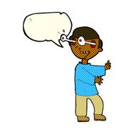 cartoon boy with popping out eyes speech bubble N6