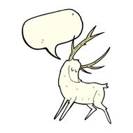 cartoon white stag with speech bubble N3