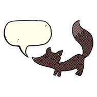 cartoon little wolf cub with speech bubble N6