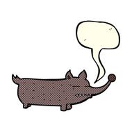 cartoon funny little dog with speech bubble N11