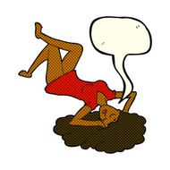 cartoon woman lying on floor with speech bubble N12