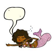 cartoon mermaid with tattoos speech bubble N6