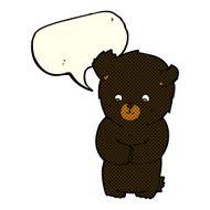 cute cartoon black bear with speech bubble N45
