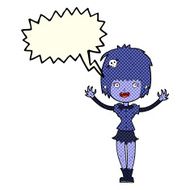 cartoon vampire girl with speech bubble N132