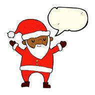 cartoon dancing santa with speech bubble N6