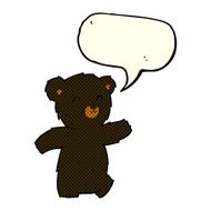 cute cartoon black bear with speech bubble N46