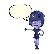 cartoon vampire girl giving thumbs up sign with speech bubble N11