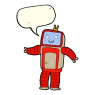 cartoon robot with speech bubble N110