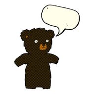 cute cartoon black bear with speech bubble N47