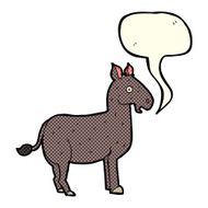 cartoon mule with speech bubble N5