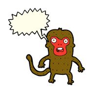cartoon monkey with speech bubble N18