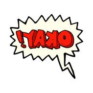 cartoon okay sign with speech bubble N3