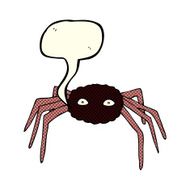 cartoon spider with speech bubble N11