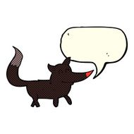 cartoon little wolf with speech bubble N8