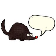 cartoon happy dog with speech bubble N47