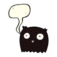Cartoon owl with speech bubble N39
