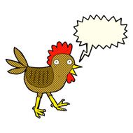 funny cartoon chicken with speech bubble N5