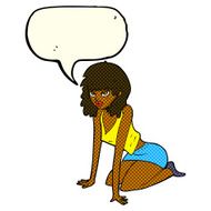 cartoon woman in sexy pose with speech bubble N11
