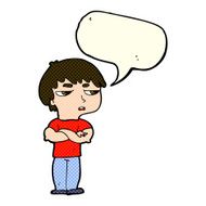 cartoon annoyed boy with speech bubble N24