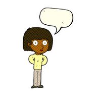 cartoon staring woman with speech bubble N30