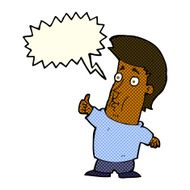 cartoon man giving thumbs up sign with speech bubble N8