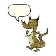 cartoon happy dragon with speech bubble N6