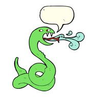 cartoon hissing snake with speech bubble N18