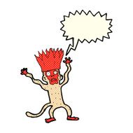 cartoon frightened monkey with speech bubble N6