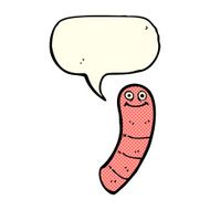 cartoon worm with speech bubble N4