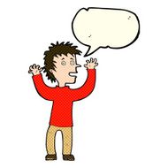cartoon excited boy with speech bubble N85