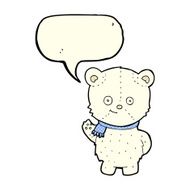 cute cartoon polar bear with speech bubble N51