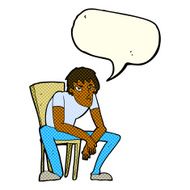 cartoon dejected man with speech bubble N4