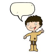 cartoon excited boy with speech bubble N86
