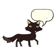 cartoon little wolf with speech bubble N9