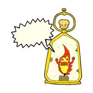 cartoon spooky lantern with speech bubble N5