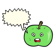 cartoon shiny apple with speech bubble N2