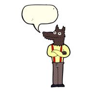cartoon funny werewolf with speech bubble N7
