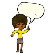 cartoon woman with idea speech bubble N148